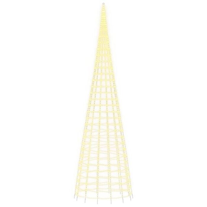 Lichterketten-Weihnachtsbaum, 800 cm, 3000 warmweiße LEDs, für Fahnenmast
