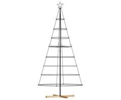 Weihnachts-Konusbaum mit Ständer Schwarz 210 cm Stahl