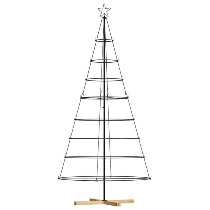 Weihnachts-Konusbaum mit Ständer Schwarz 210 cm Stahl