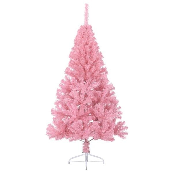Halb-Künstlicher Weihnachtsbaum mit Ständer, 150 cm, Rosa, PVC