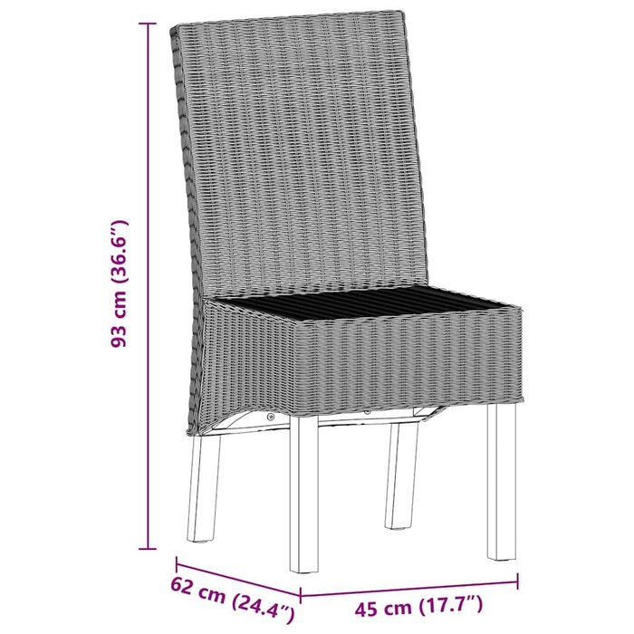 Esszimmerstühle Rattan Natur 4 Stück