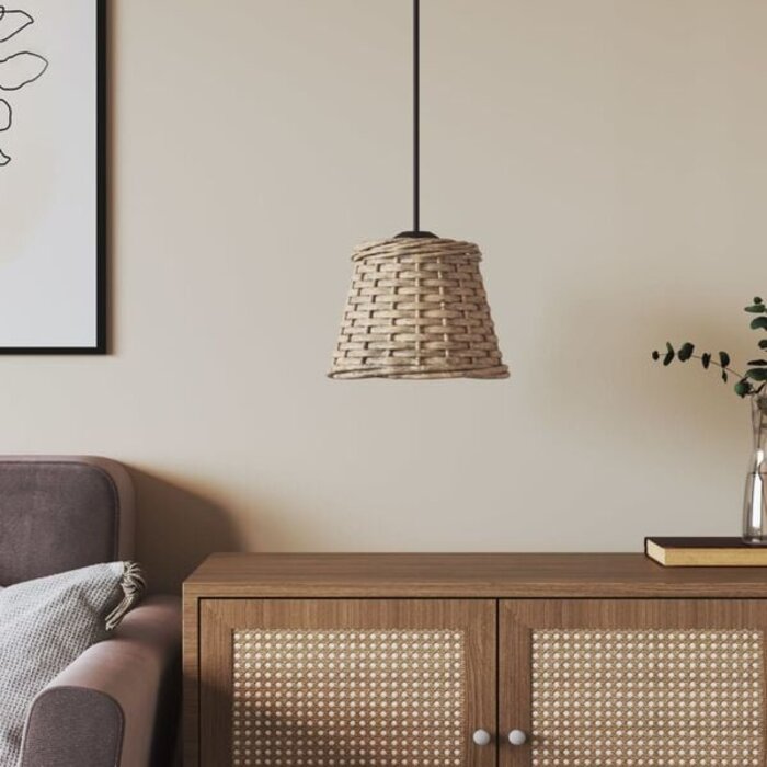 Geflecht Lampenschirm Ø15x12 cm Braun - Jetzt bis zu 35% günstiger sichern!