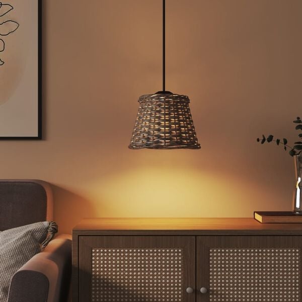 Geflecht Lampenschirm Ø15x12 cm Braun - Jetzt bis zu 35% günstiger sichern!