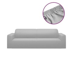 Grauer 3-Sitzer Stretch-Sofabezug aus Polyester Jersey - bis zu 35% Rabatt