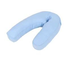 J-förmiges Schwangerschaftskissen 54x(36-43) cm Blau Microfaser mit PP-Baumwollfüllung