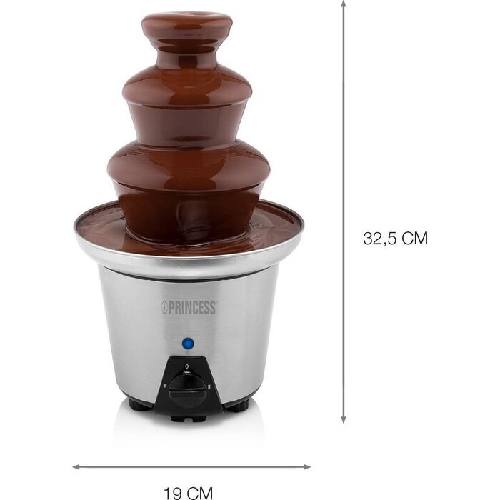 Schokoladenbrunnen XL, 3 Etagen, Edelstahl, Warmhaltefunktion, 90W