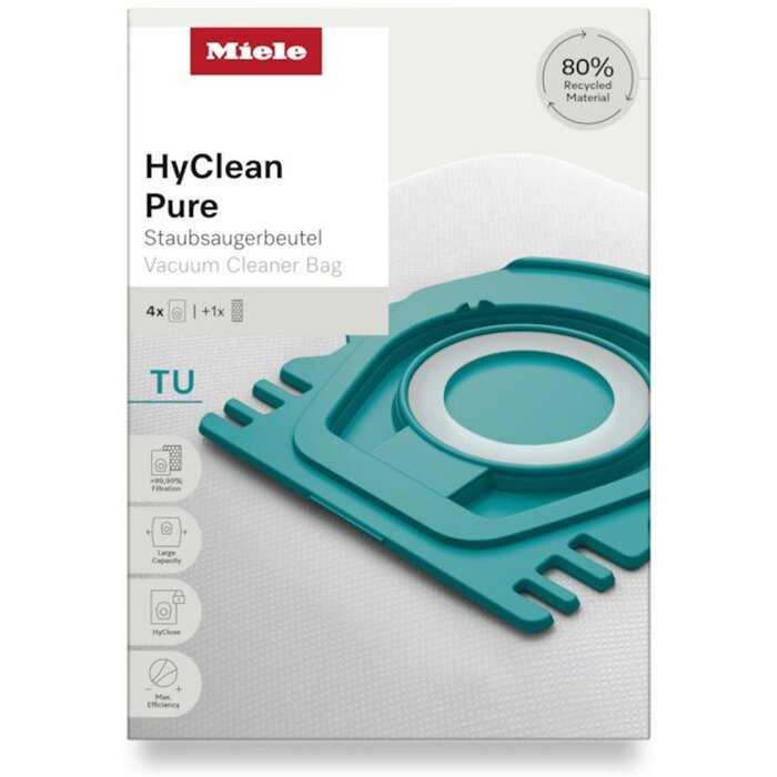 Miele HyClean Pure Staubbeutel für Bodenstaubsauger - Passend für S1 & L1 Guard Serie, 4 Stück + 1 Filter