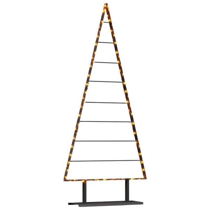 Metall Weihnachtsbaum mit Ständer Schwarz 180 cm Stahl