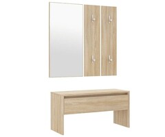 Garderobenset Massivholz Sonoma Eiche 4-teilig – Outlet