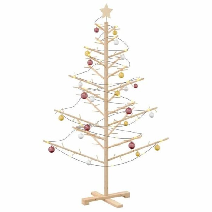 Holz-Weihnachtsbaum Natur 150 cm Massiv Kiefernholz - Outlet