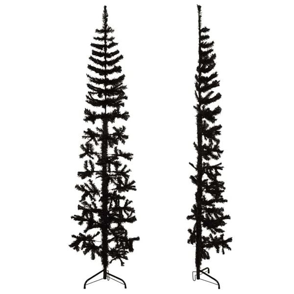 Halber künstlicher Weihnachtsbaum 240cm Schwarz mit Ständer
