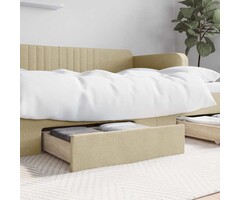 Bettkasten mit Rollen für Stauraum unter dem Bett, 67x50x16 cm, Stoff, Creme, 2 Stück