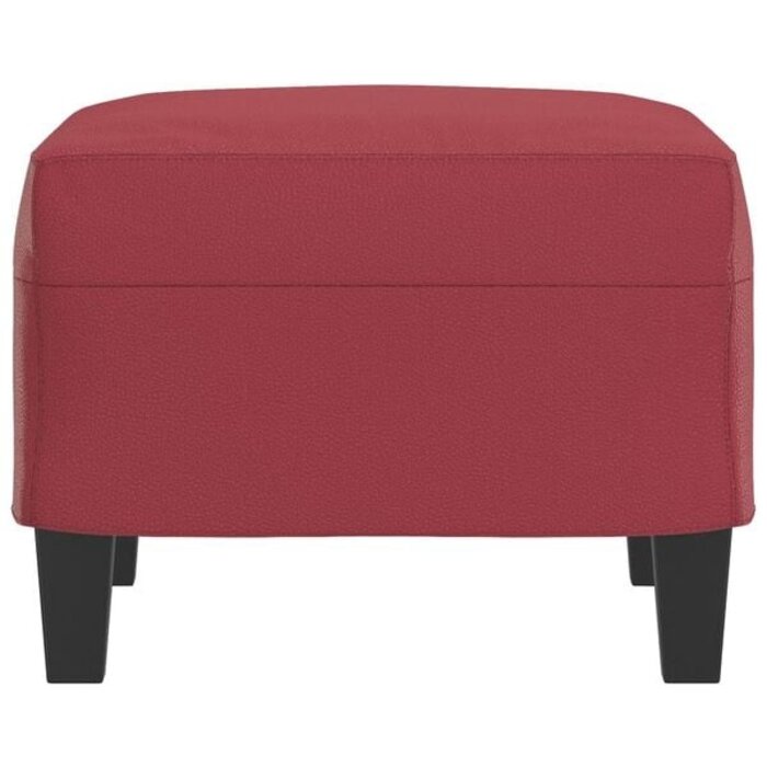 Hocker 60x50x41 cm Kunstleder Weinrot