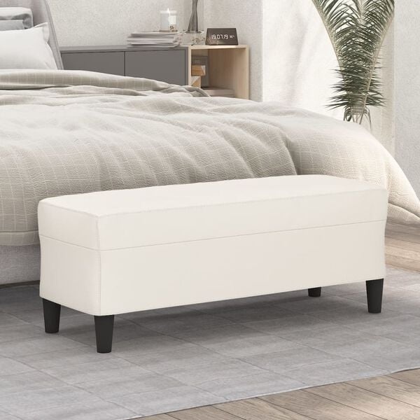 Elegante Sitzbank Kunstleder Creme 100cm - Bis zu 35% Rabatt sichern!