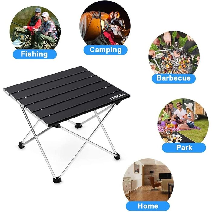 Kompakter Aluminium Campingtisch Schwarz Klein - Leicht & Faltbar