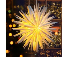 Weihnachts-Sternleuchte weiß 45 cm - Dekoration für drinnen und Fenster