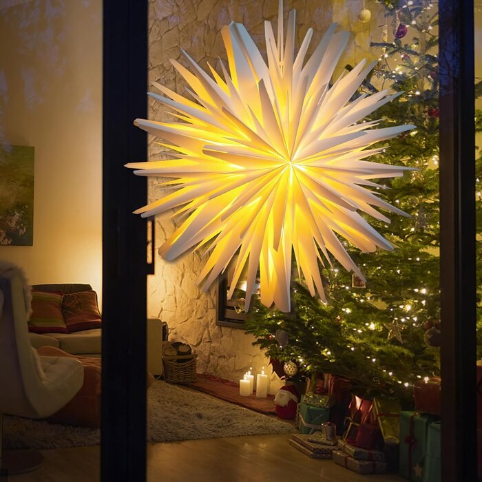 Weihnachts-Sternleuchte weiß 45 cm - Dekoration für drinnen und Fenster