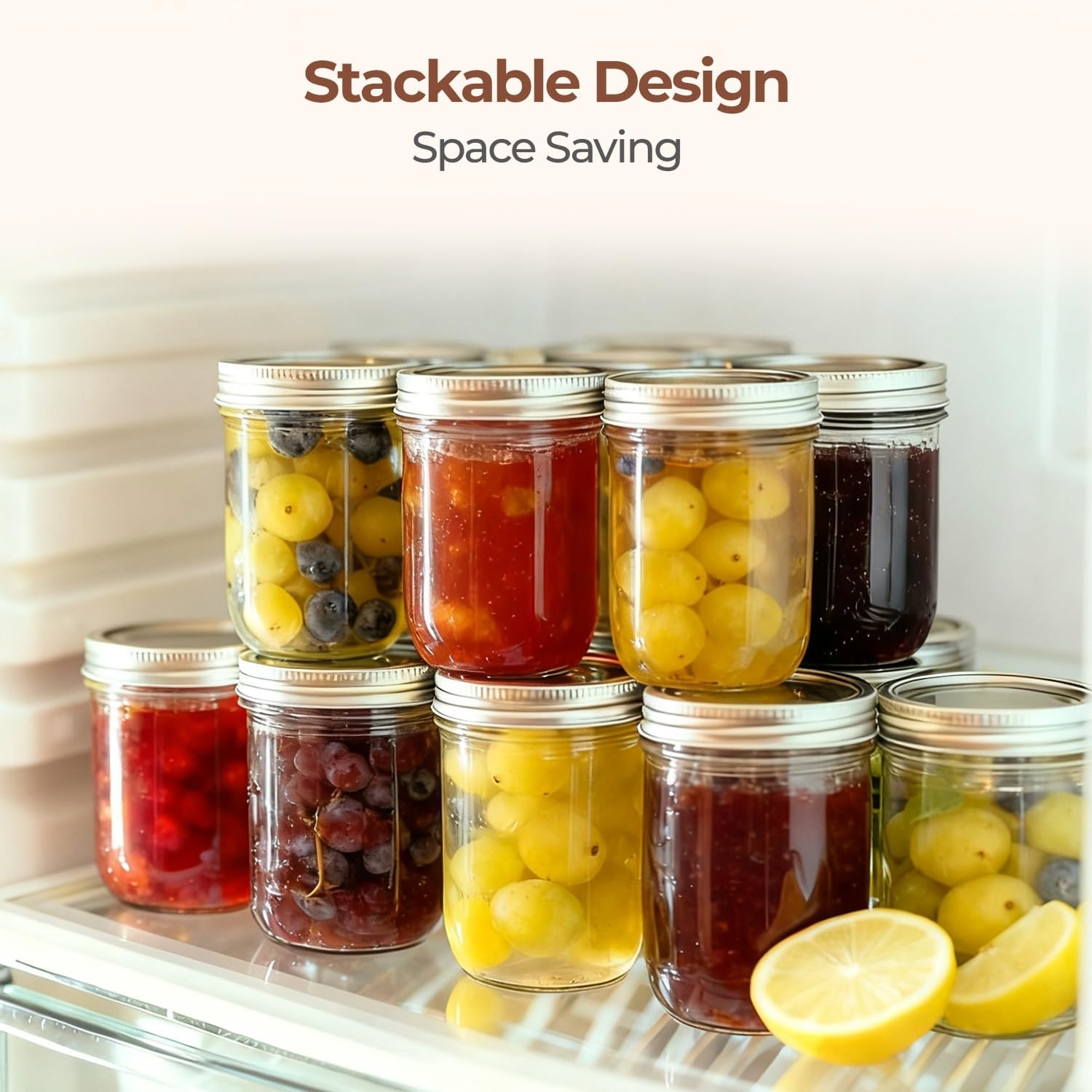 Glas-Aufbewahrungsgläser mit Deckel, 240ml, 8 Stück, Glas - Ideal für Kräuter, Marmelade & mehr