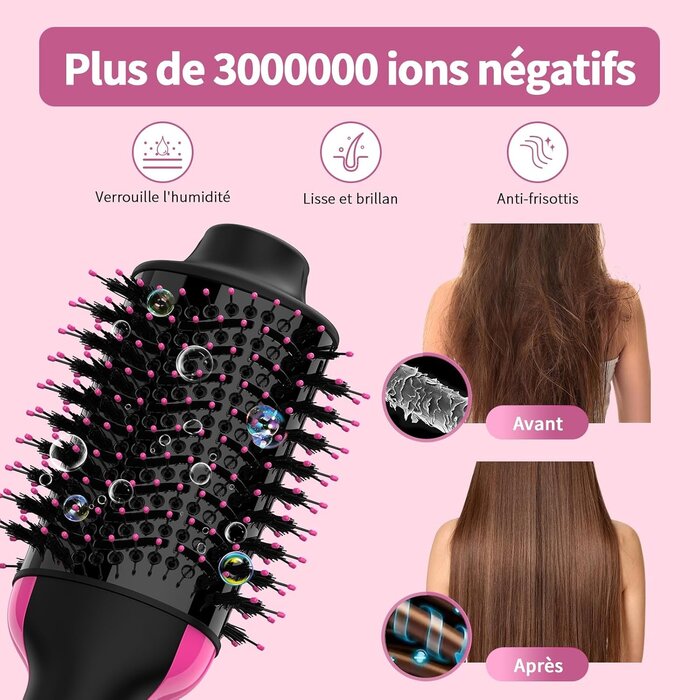 4-in-1 Haartrockner Bürste Styler & Volumizer Schwarz/Weiß