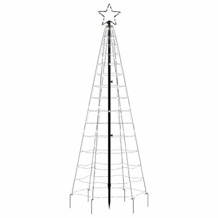 LED Weihnachtsbaum mit Erdspießen 220 LEDs Kaltweiß 180 cm