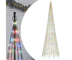 LED Fahnenmast Weihnachtsbaum Lichterkette 1534 LEDs Bunt 500 cm - Outlet