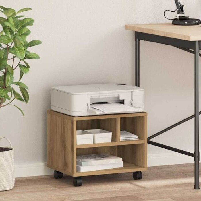 Schreibtischuntergestell für Drucker, Artisanal Eiche, 41x32x33,5 cm, Holzwerkstoff – Outlet