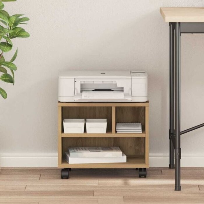 Schreibtischuntergestell für Drucker, Artisanal Eiche, 41x32x33,5 cm, Holzwerkstoff – Outlet