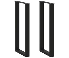 Bartischbeine 2 Stück U-Form 40x(100-101) cm Stahl Schwarz