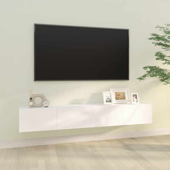Wand-TV-Möbel Set (2 Stück) 100x30x30 cm Holzwerkstoff Weiß