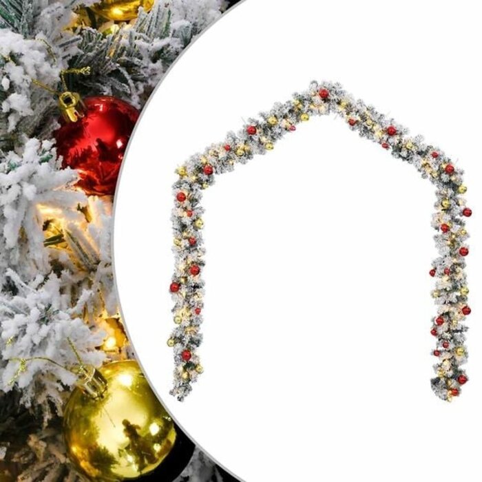 10m Weihnachts-Girlande mit Kugeln & LED-Lichtern - Bis zu 35% Rabatt!