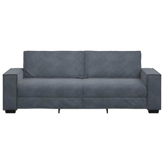 3-Sitzer Sofa 180 cm Samt Dunkelgrau