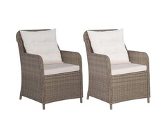 Gartenstühle 2er Set mit Kissen, Poly Rattan - Bis zu 35% Rabatt!