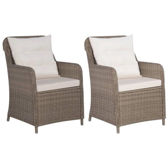 Gartenstühle 2er Set mit Kissen, Poly Rattan - Bis zu 35% Rabatt!