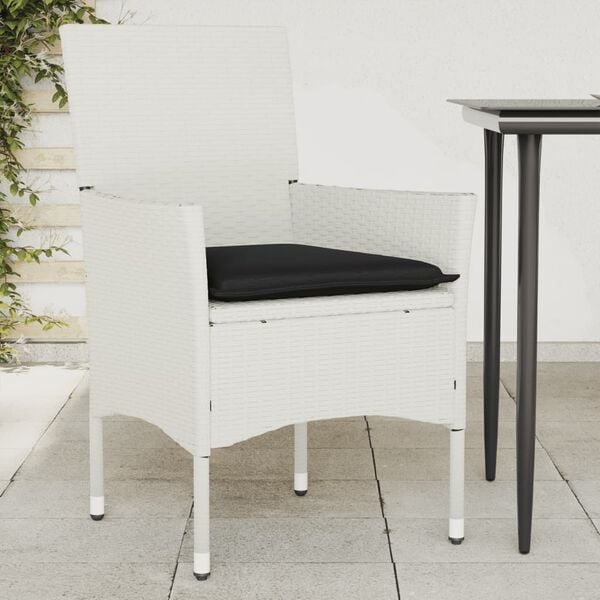 Gartenstühle 2er Set Poly Rattan Weiß - Bis zu 35% Rabatt sichern!