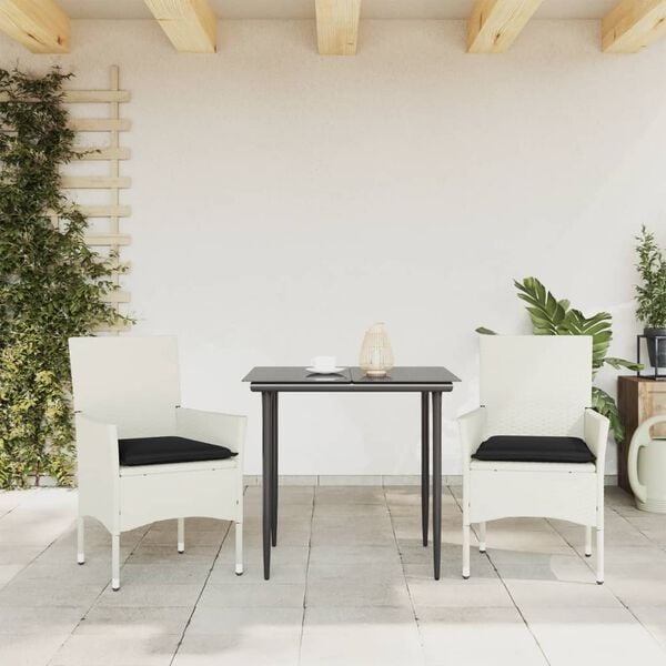 Gartenstühle 2er Set Poly Rattan Weiß - Bis zu 35% Rabatt sichern!
