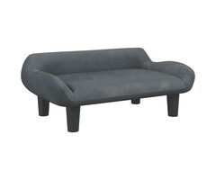 Kinderbank Samt 70x40x24 cm Dunkelgrau