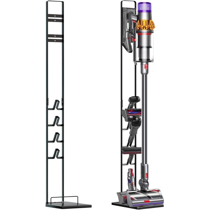 Bodenständer für Dyson & Xiaomi Staubsauger - Kein Bohren - Schwarz - 127x22x29cm
