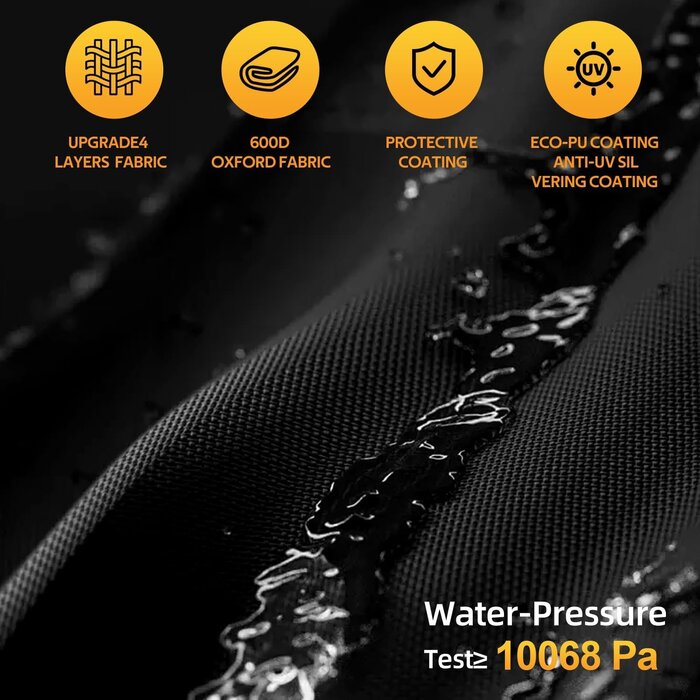 Fahrradträger-Abdeckung für 2 Fahrräder - Schwarz/Silber, Wasserdicht 600D Oxford