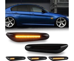 2x LED Seitenblinker Dynamisch Rauchglas Amber für BMW E46 E36 E90 E60 E81 E82 E87 E88 E92 E93 E84 E83 E53 - CAN-Bus Fehlerfrei