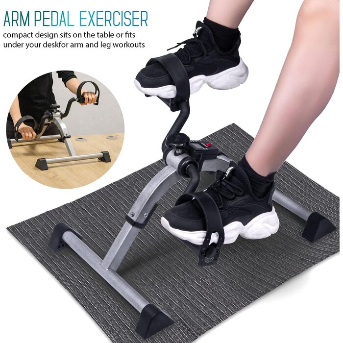 Mini-Heimtrainer mit LCD-Display – Für Arme & Beine – Kompakter Pedaltrainer für zu Hause