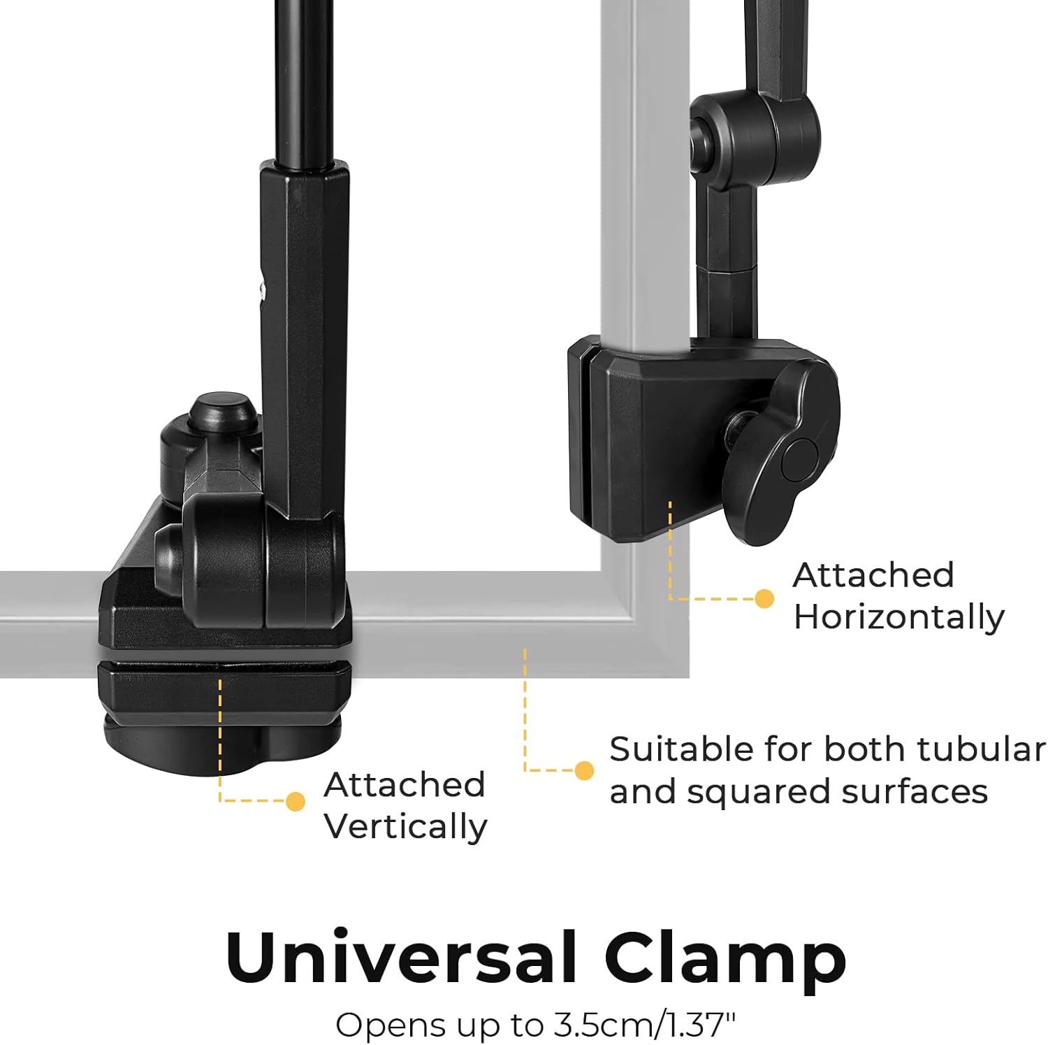 XL Strand Sonnenschirm mit Klemme, Schwarz, UPF 50+, Glasfaser