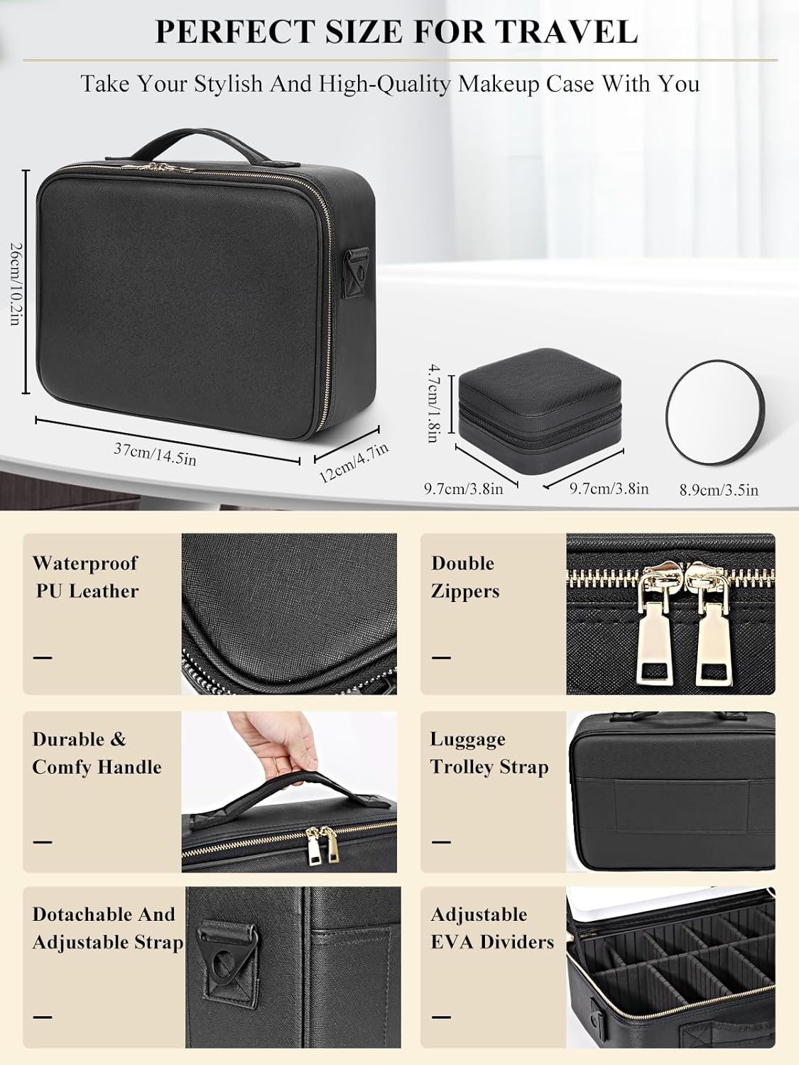 Großer Kosmetik-Organizer mit Licht & Spiegel - Bis zu 30% sparen!