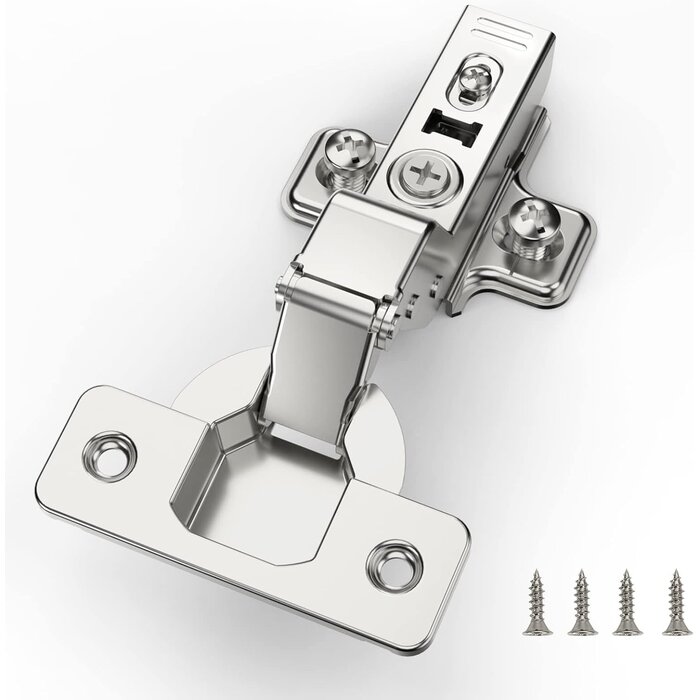 Scharniere für Schranktüren, Soft Close, 2 Stück, Silber, 45mm Lochabstand