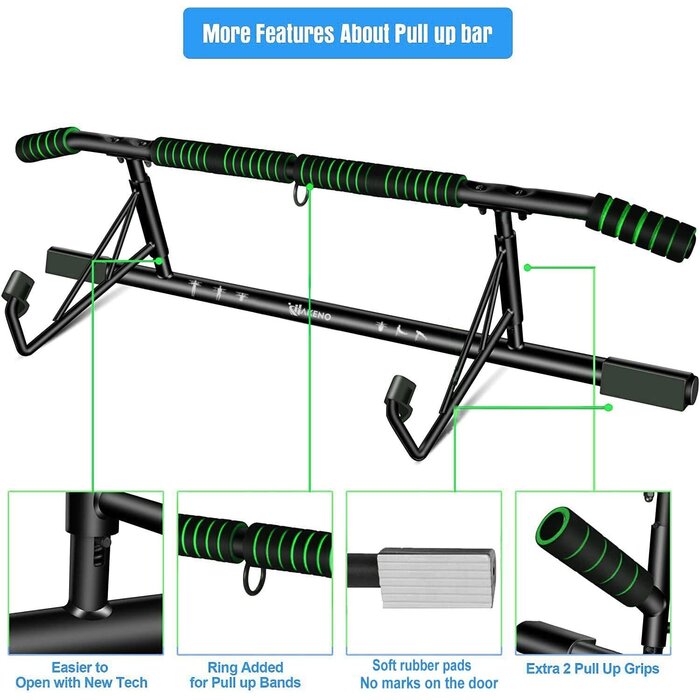 Türreckstange ohne Bohren | Belastbar 200kg | Inkl. Loop Trainer | Bis zu 30% Rabatt