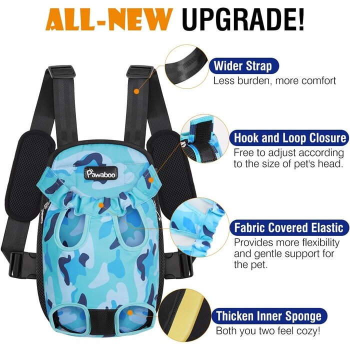 Hundetragetasche Blau Camouflage Groß Polyesterfaser