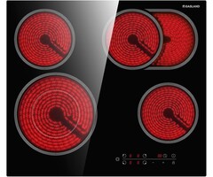 Induktionskochfeld 60cm Schwarz Keramik, 4 Zonen, 6600W – Outlet