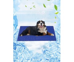 Kühlmatte für Hunde & Haustiere, 70x120cm, Sommer Hundematte, Kältebett für große Tiere, Kühlende Decke, Dunkelblau, XL