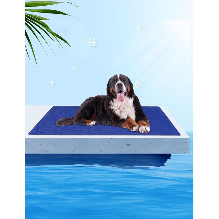 Kühlmatte für Hunde & Haustiere, 70x120cm, Sommer Hundematte, Kältebett für große Tiere, Kühlende Decke, Dunkelblau, XL