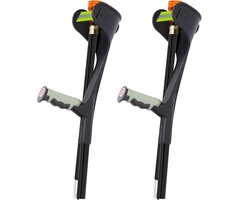 Klappbare Unterarm-Gehstützen, 2er-Set, Schwarz, Leichte Gehhilfen für Erwachsene, Höhenverstellbar, Für Rehabilitation