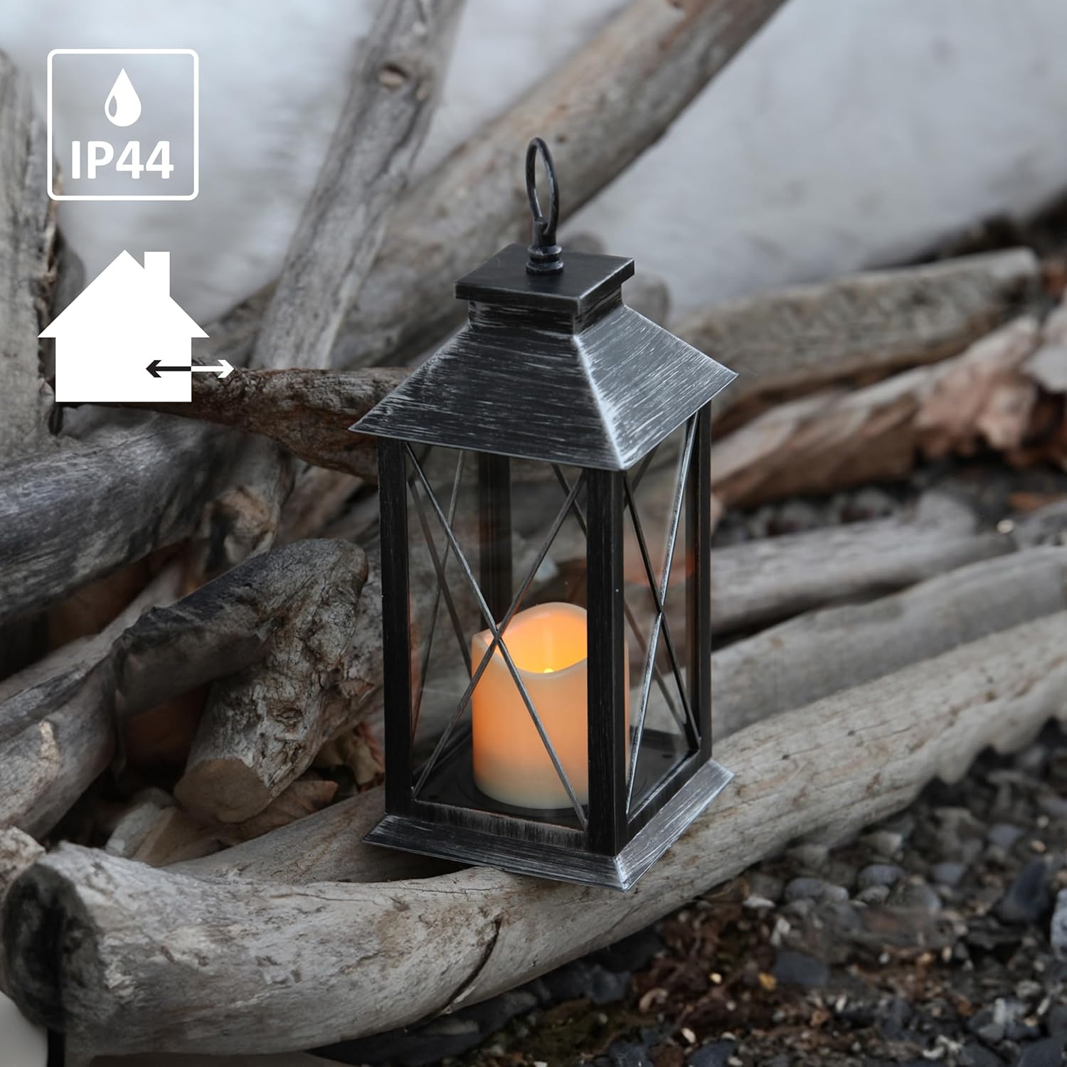 Stimmungsvolle Outdoor-Laterne mit LED Kerze - Bis zu 30% Rabatt!